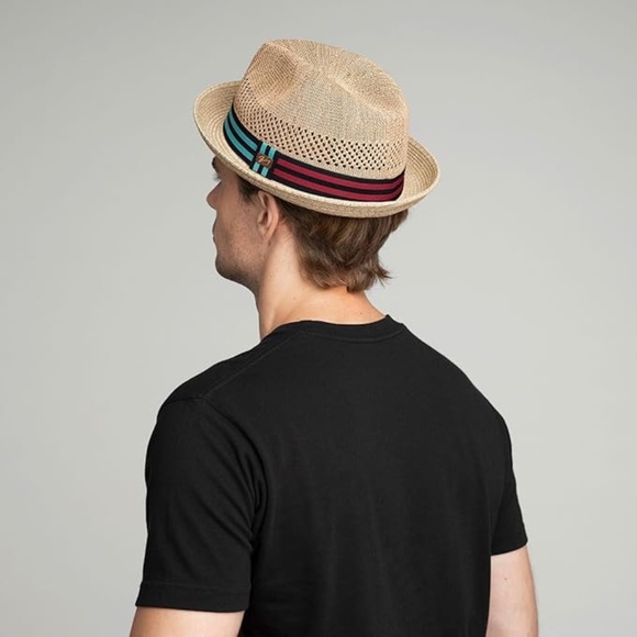 Bailey Berle Men's Straw Fedora Crochet Toyo Beige Tan Hat Size Large NEW - Picture 6 of 9